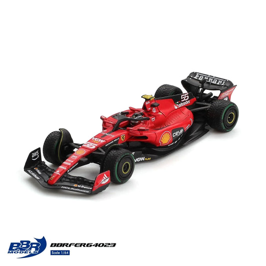 BBR Models 1:64 Ferrari F1 SF23 #55 C. Sainz 2023 Monaco GP
