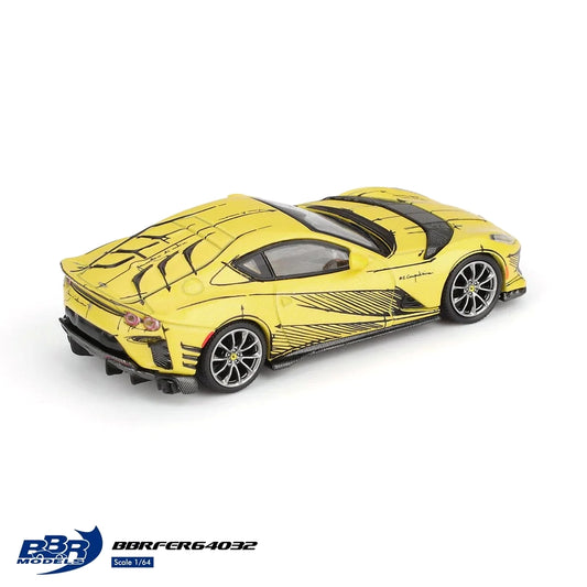 BBR Models 1:64 Ferrari 812 Competizione Tailor Made Matte Yellow BBRFER64032