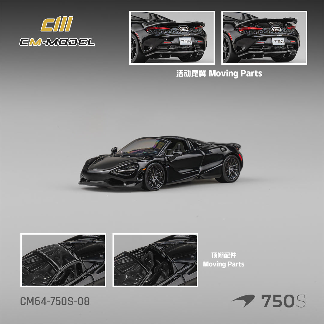 [PRE ORDER] CM Model 1:64 McLaren 750S Spider Onyx Black