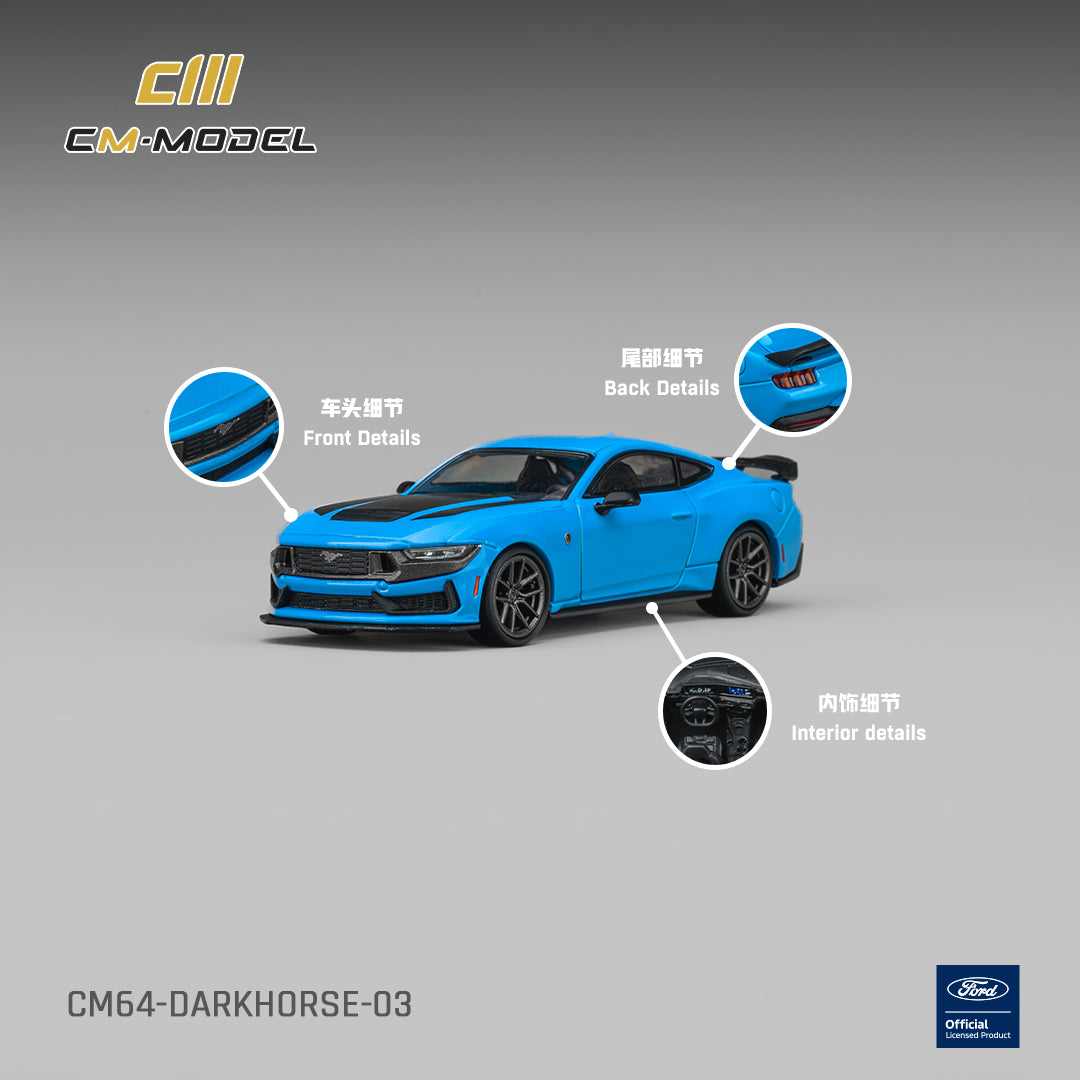[PRE ORDER] CM Model 1:64 Ford Darkhorse Grabber Blue with Black Hood Stripes