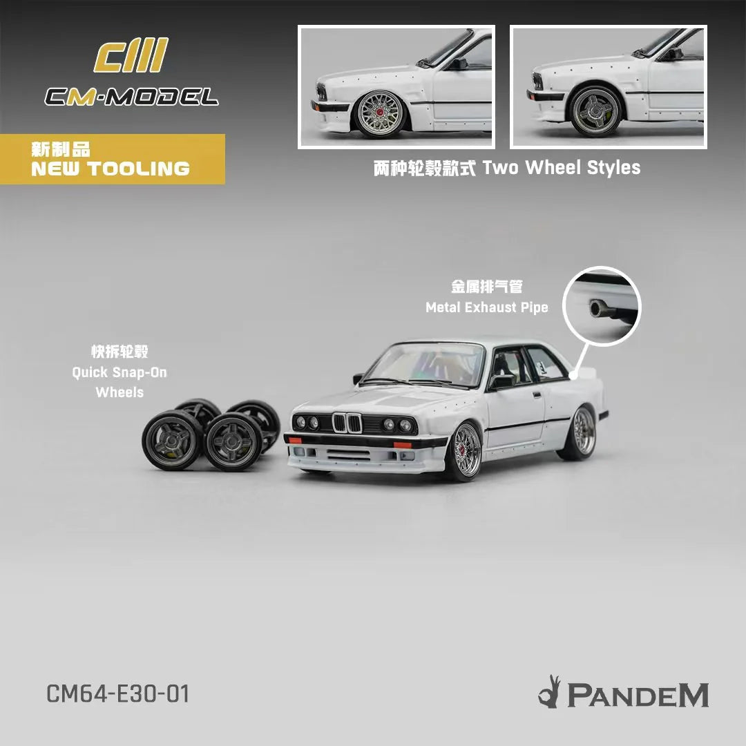 CM Model 1:64 Pandem M3 E30 Pearl White