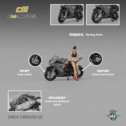 CM Model 1:64 MV Agusta F3 Rosso Metallic Gray