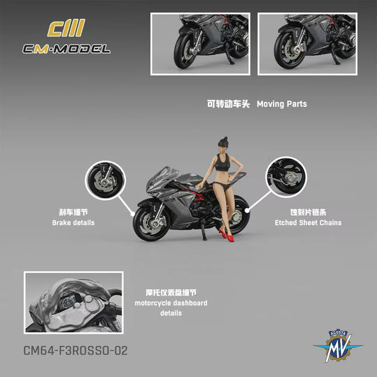 CM Model 1:64 MV Agusta F3 Rosso Metallic Gray