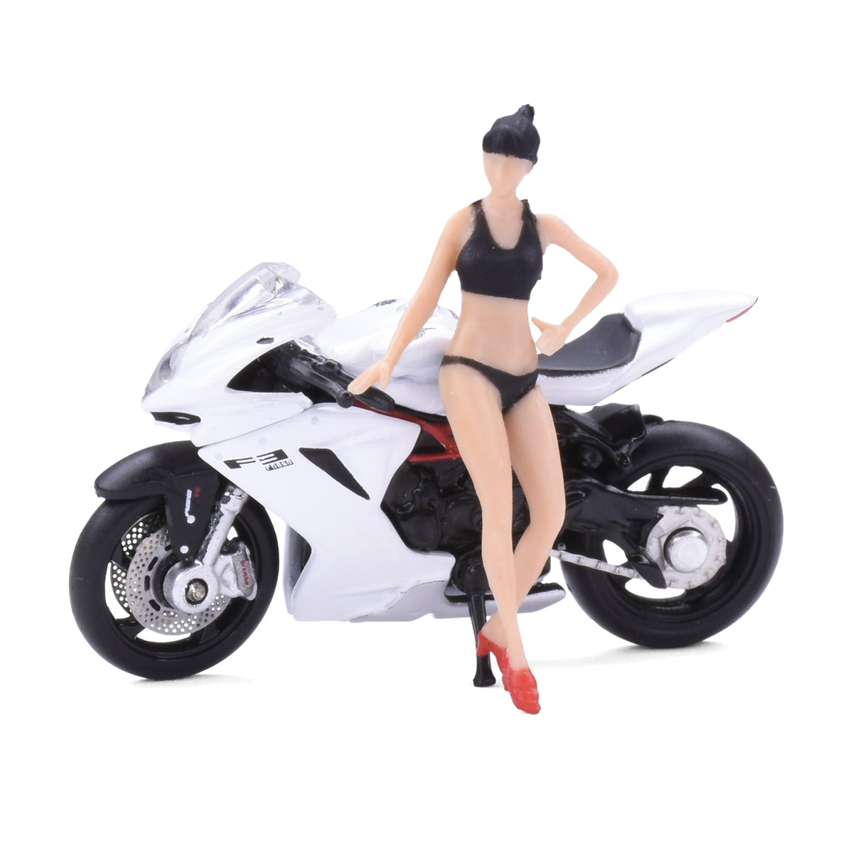 CM Model 1:64 MV Agusta F3 Rosso White with Show Girl