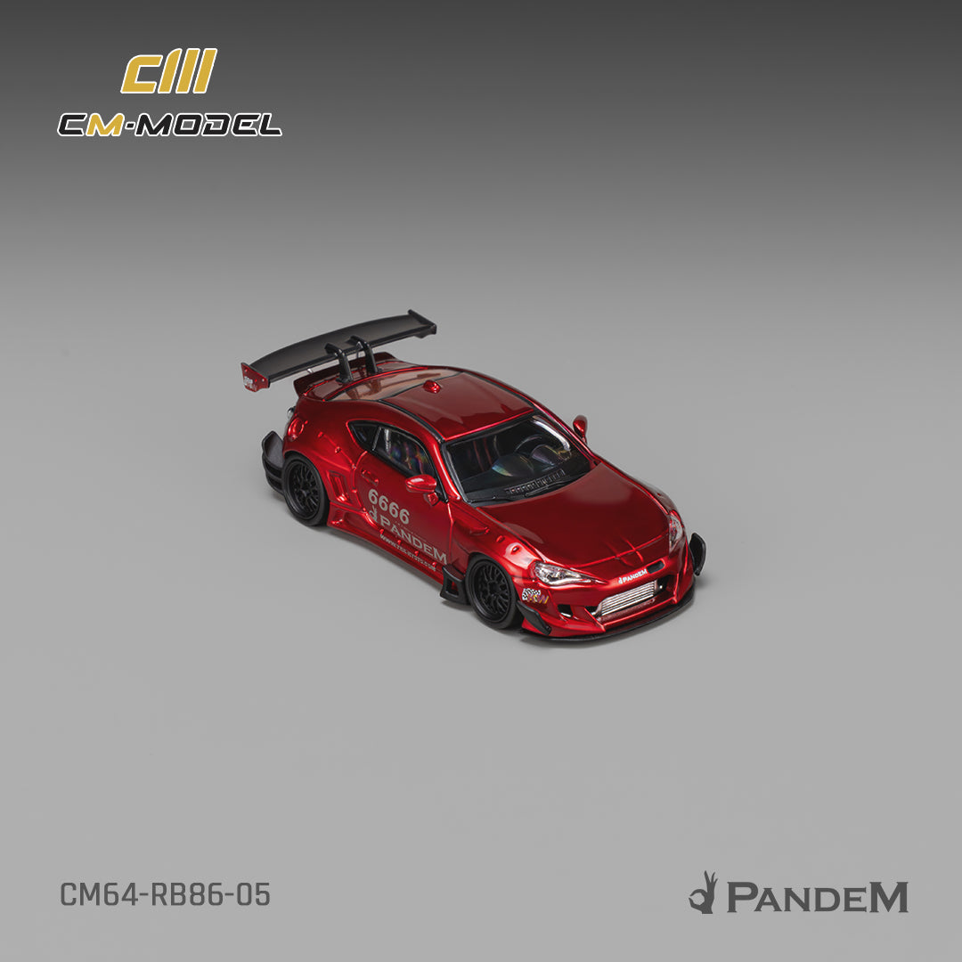 [PRE ORDER] CM Model 1:64 Toyota GT86 Pandem Widebody V3.5 Metallic Red