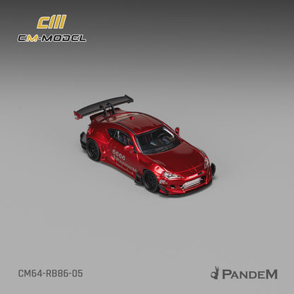 [PRE ORDER] CM Model 1:64 Toyota GT86 Pandem Widebody V3.5 Metallic Red
