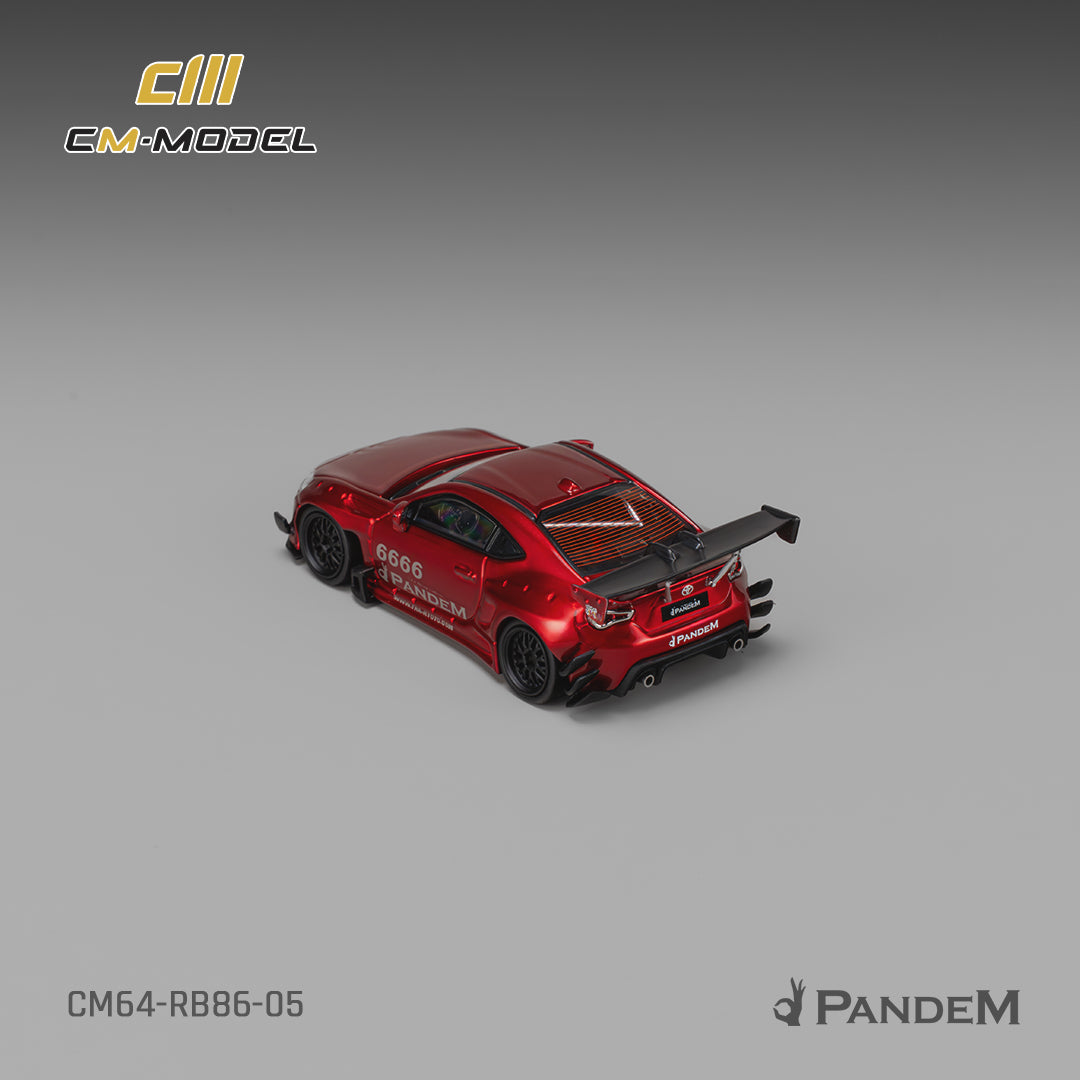 [PRE ORDER] CM Model 1:64 Toyota GT86 Pandem Widebody V3.5 Metallic Red