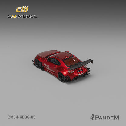 [PRE ORDER] CM Model 1:64 Toyota GT86 Pandem Widebody V3.5 Metallic Red