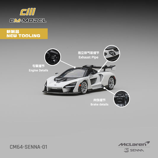 [PRE ORDER] CM Model 1:64 McLaren Senna Silica White