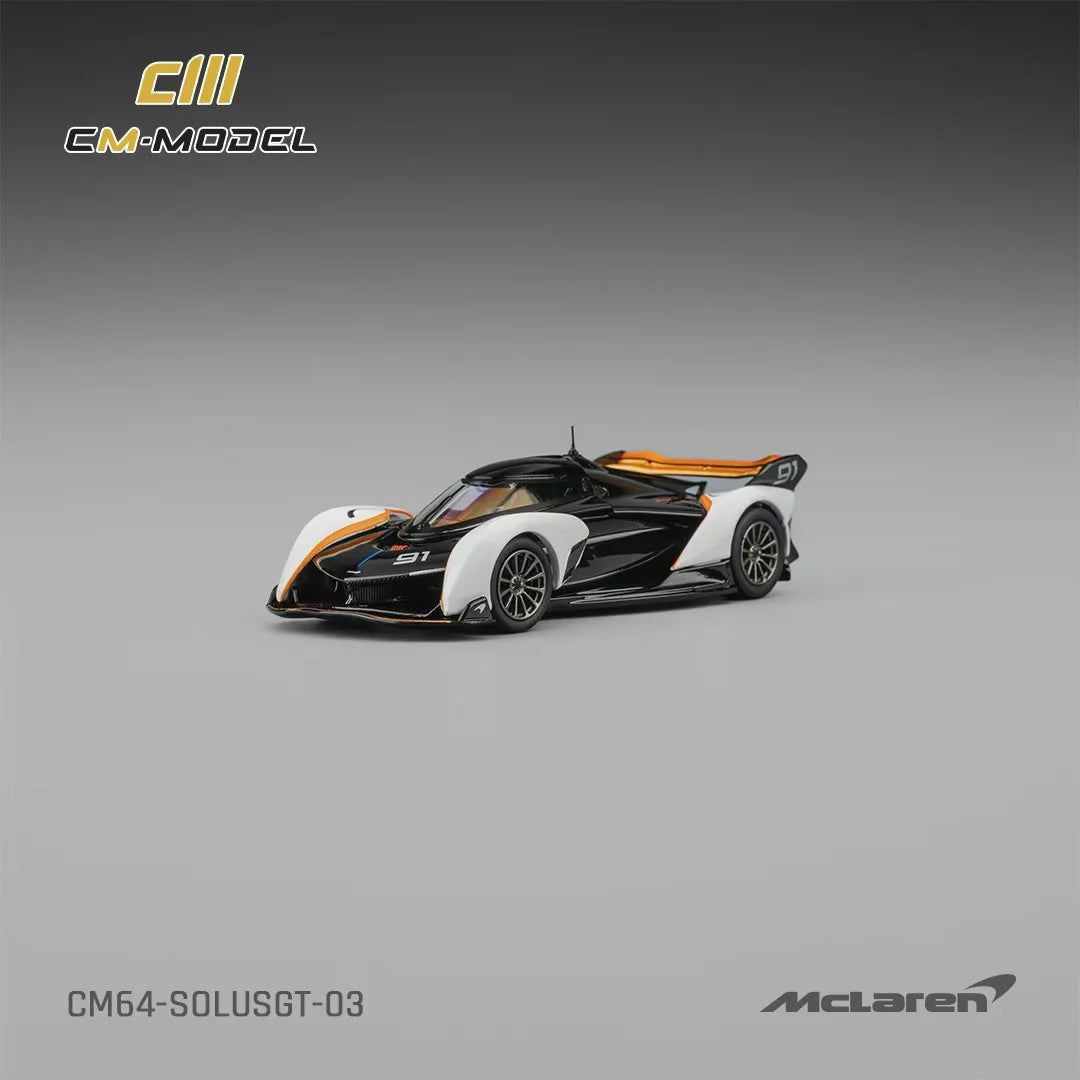 CM Model 1:64 Mclaren Solus GT Black and White
