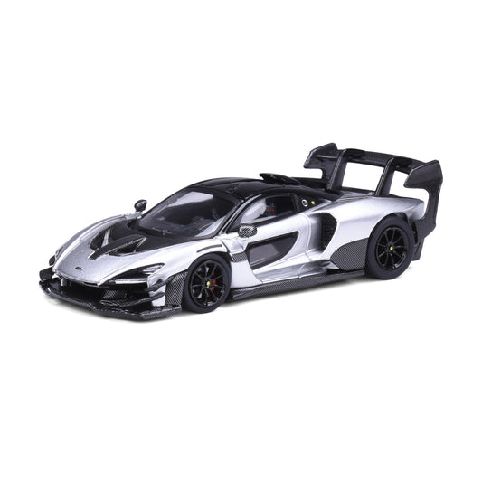 CM Model 1:64 Mclaren Senna GTR Metallic Silver Gray