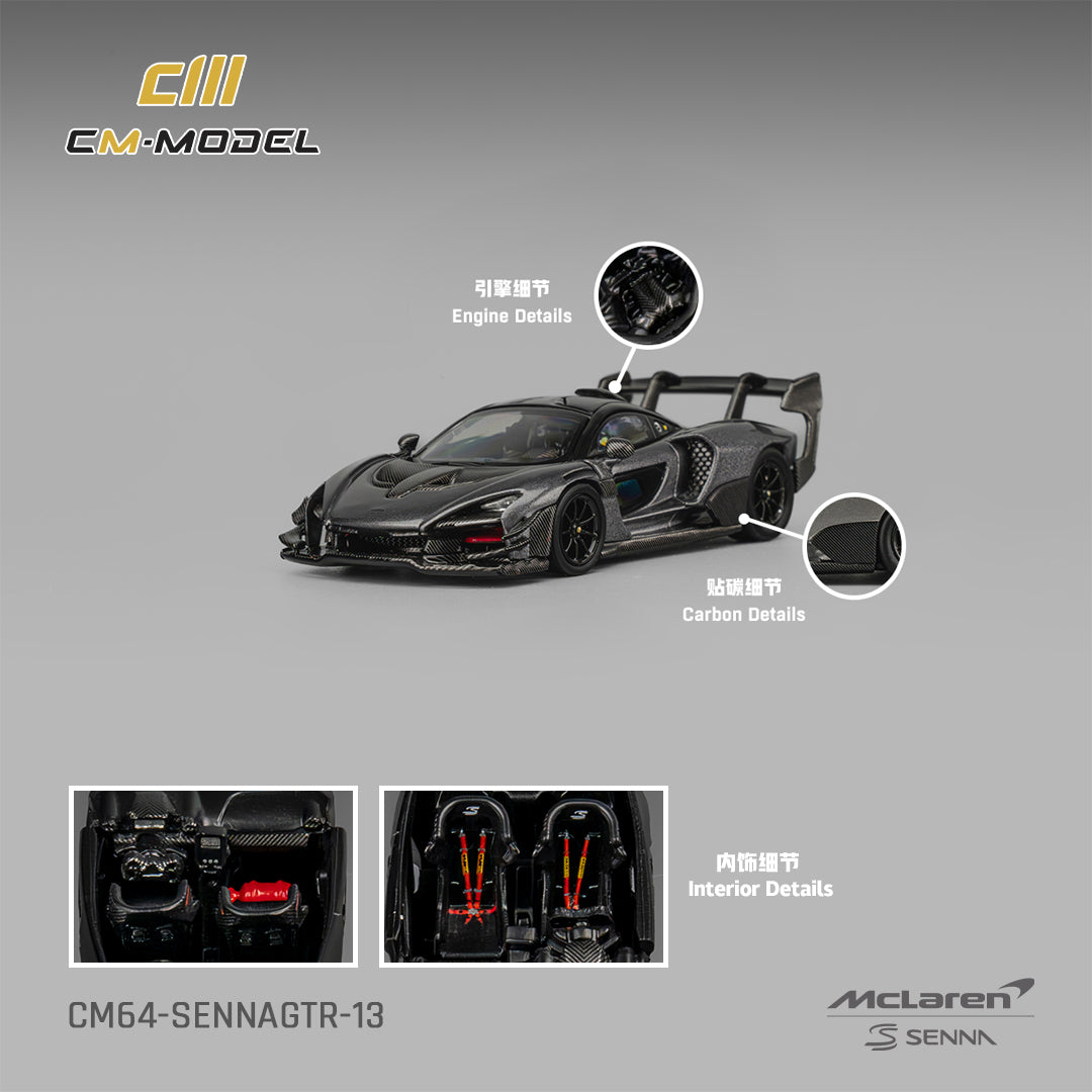[PRE ORDER] CM Model 1:64 Mclaren Senna GTR Dark Gray