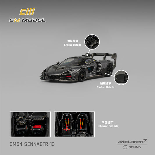 [PRE ORDER] CM Model 1:64 Mclaren Senna GTR Dark Gray