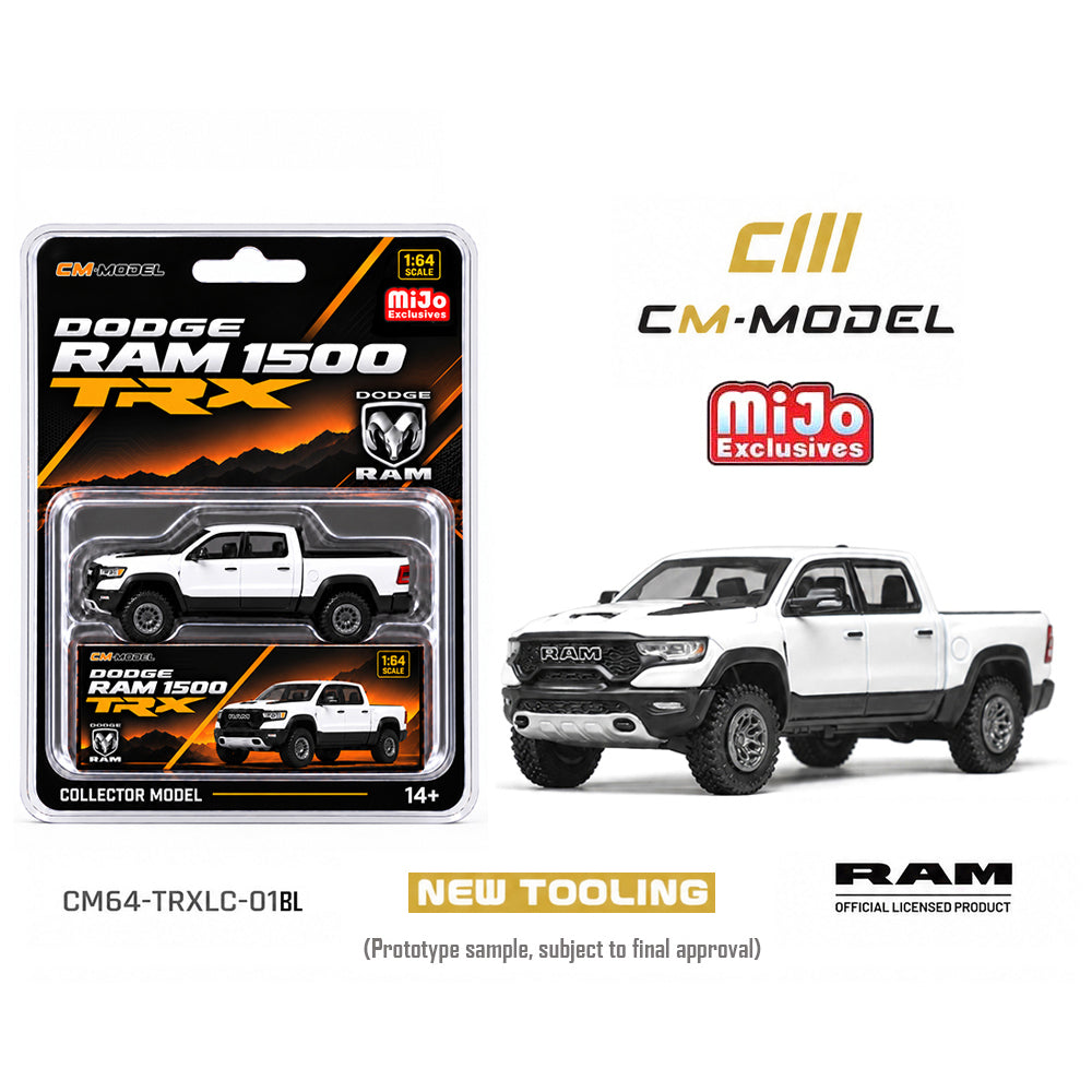 [PRE ORDER] CM Model 1:64 2024 Dodge Ram 1500 TRX Final Edition Diamond White Crystal Pearl Mijo Exclusives Limited Edition