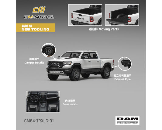 [PRE ORDER] CM Model 1:64 2024 Dodge Ram 1500 TRX Final Edition Diamond White Crystal Pearl Mijo Exclusives Limited Edition