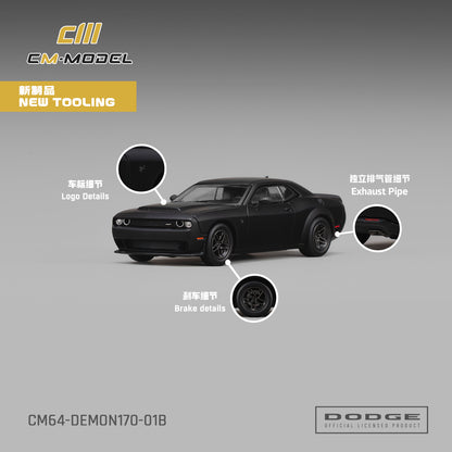 [PRE ORDER] CM Model 1:64 Dodge Demon 170 Matte Black