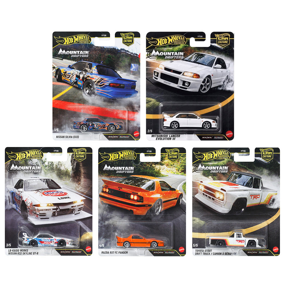 [PRE ORDER] Hot Wheels Premium 1:64 Car Culture 2027 Mountain Drifters Case A Set of 5