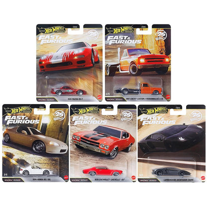 Hot Wheels Premium 1:64 Fast and Furious 25th Anniversary Case P Set of 10