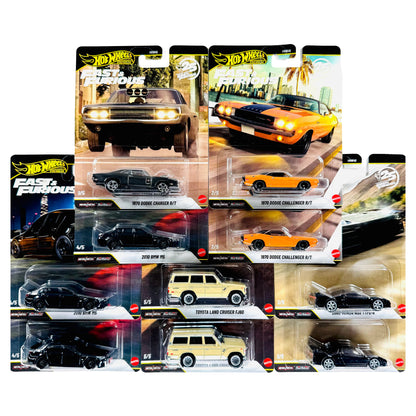 Hot Wheels Premium 1:64 Fast and Furious 25th Anniversary Case Q Set of 10