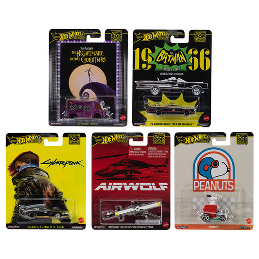 Hot Wheels Premium 1:64 Pop Culture 2025 Case M Set of 5 HXD63-956M