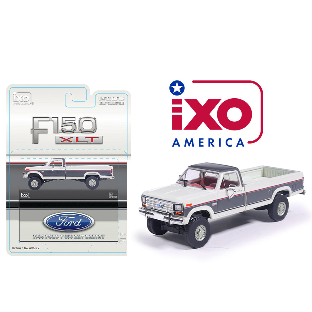 [PRE ORDER] Ixo Model 1:64 1986 Ford F-150 XLT Lariat Long Bed Styleside 4×2 Dark Grey Metallic