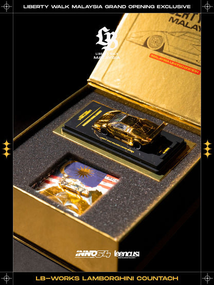 Inno64 1:64 LB-Works Lamborghini Countach Gold Version Grand Opening Malaysia Exclusive
