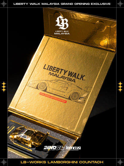 Inno64 1:64 LB-Works Lamborghini Countach Gold Version Grand Opening Malaysia Exclusive