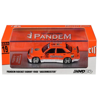 Inno64 1:64 Mercedes-Benz 190E Pandem Rocket Bunny Jagermeister Orange