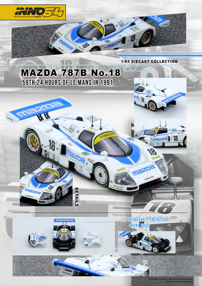 [PRE ORDER] Inno64 1:64 Mazda 787B No.18 59th 24 Hours Le Mans 1991