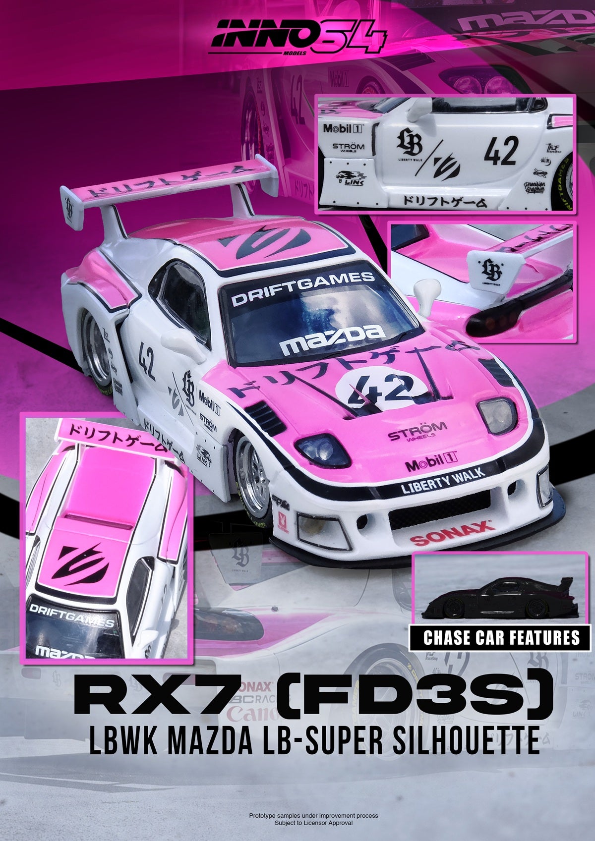 [PRE ORDER] Inno64 1:64 Mazda RX7 (FD3S) LB-Super Silhouette Drift Games 2025