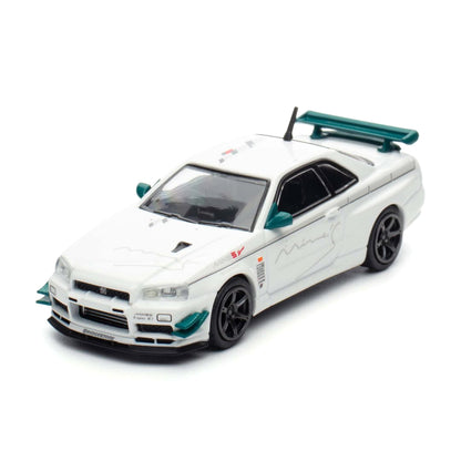Inno64 1:64 Nissan Skyline GT-R R34 V-Spec Tuned by Mine's White