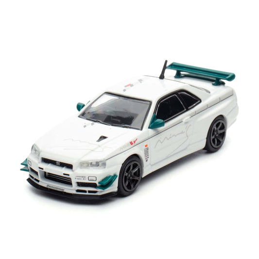 Inno64 1:64 Nissan Skyline GT-R R34 V-Spec Tuned by Mine's White