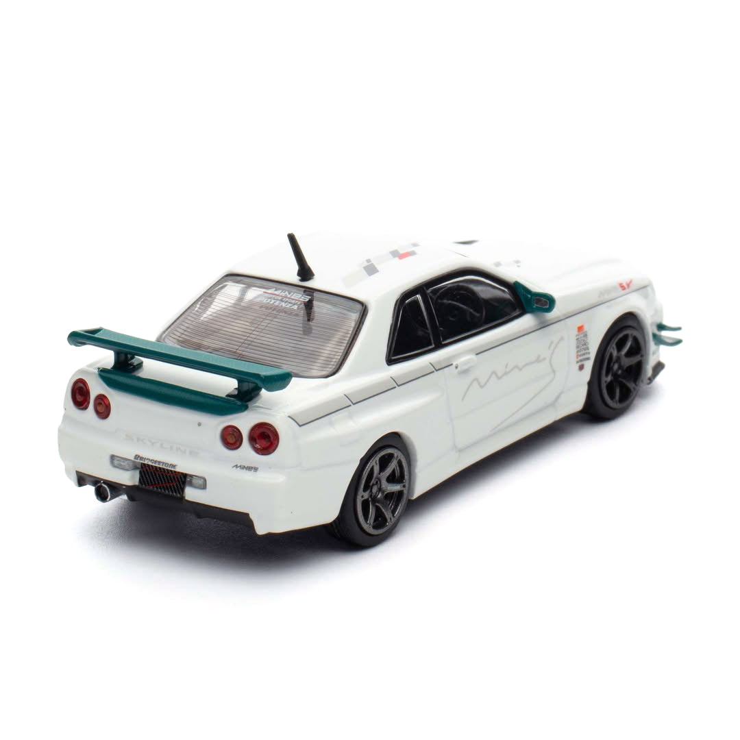 Inno64 1:64 Nissan Skyline GT-R R34 V-Spec Tuned by Mine's White