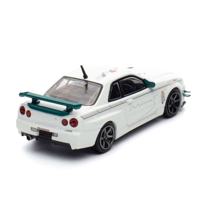 Inno64 1:64 Nissan Skyline GT-R R34 V-Spec Tuned by Mine's White