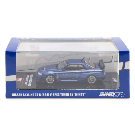 Inno64 1:64 Nissan Skyline GT-R R34 V-Spec Tuned by Mine's Blue