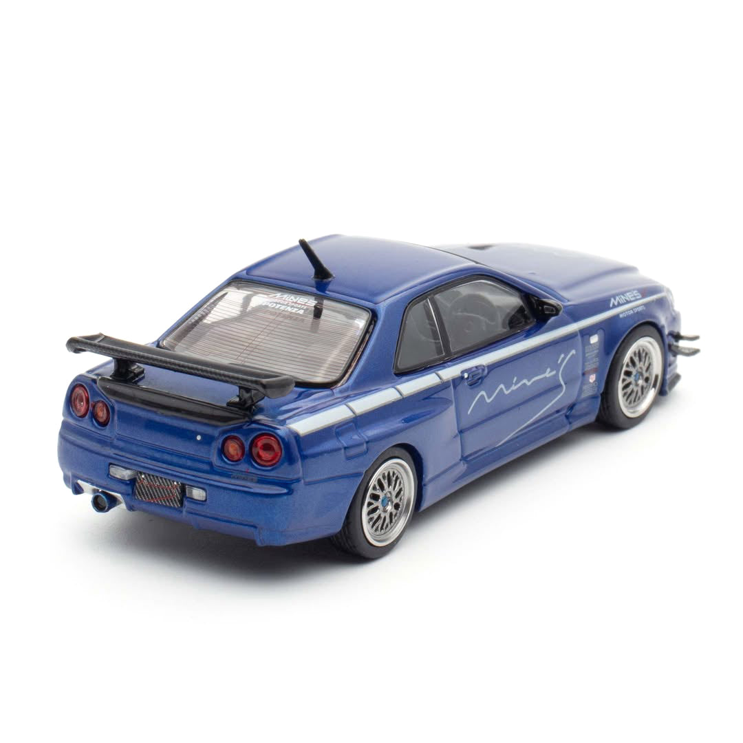Inno64 1:64 Nissan Skyline GT-R R34 V-Spec Tuned by Mine's Blue