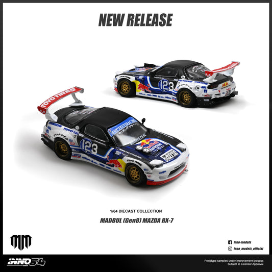 [PRE ORDER] Inno64 1:64 Mazda RX-7 Mad Mike MadBul Gen8