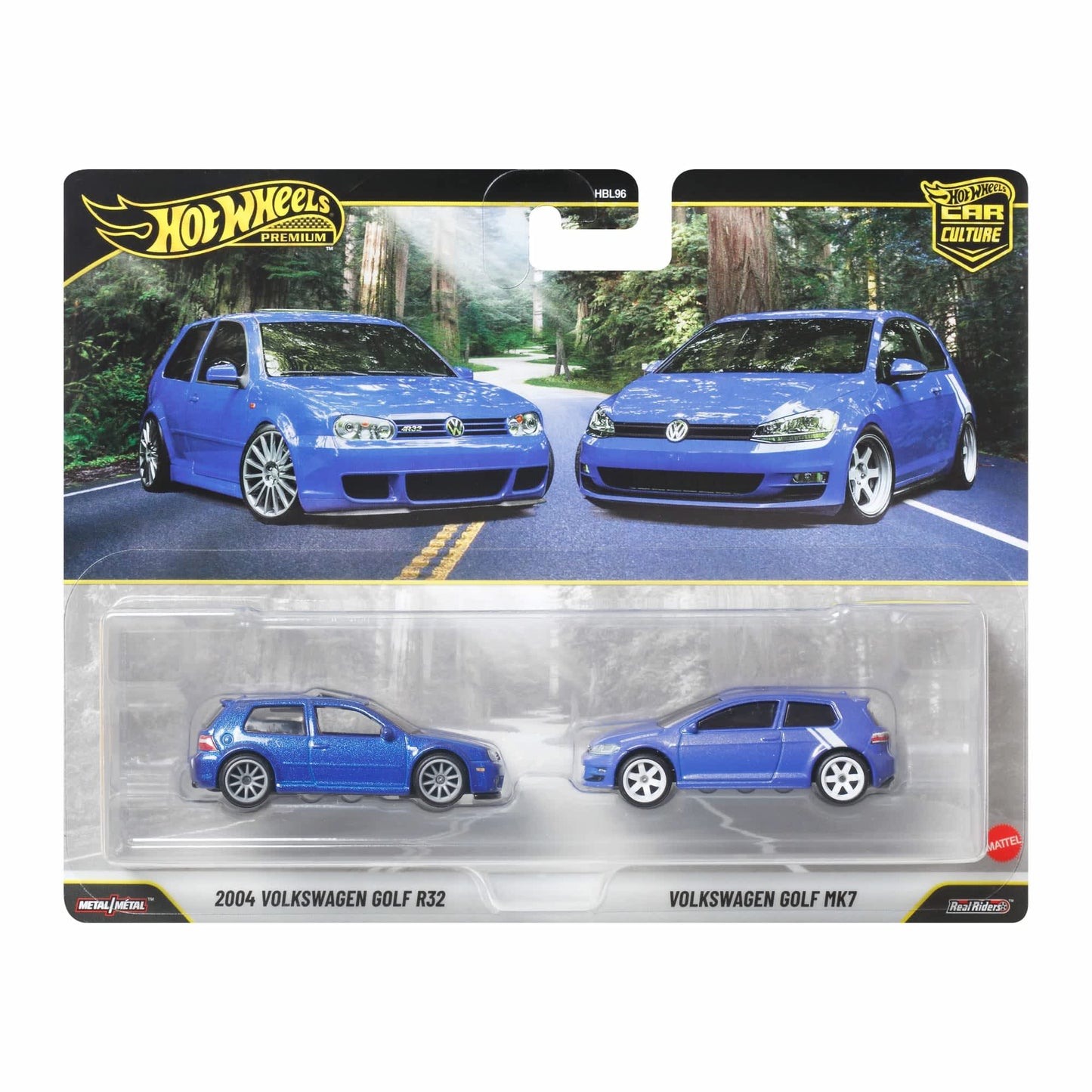 Hot Wheels Premium 1:64 Car Culture 2-Pack 2004 Volkswagen Golf R32 and Volkswagen Golf MK7