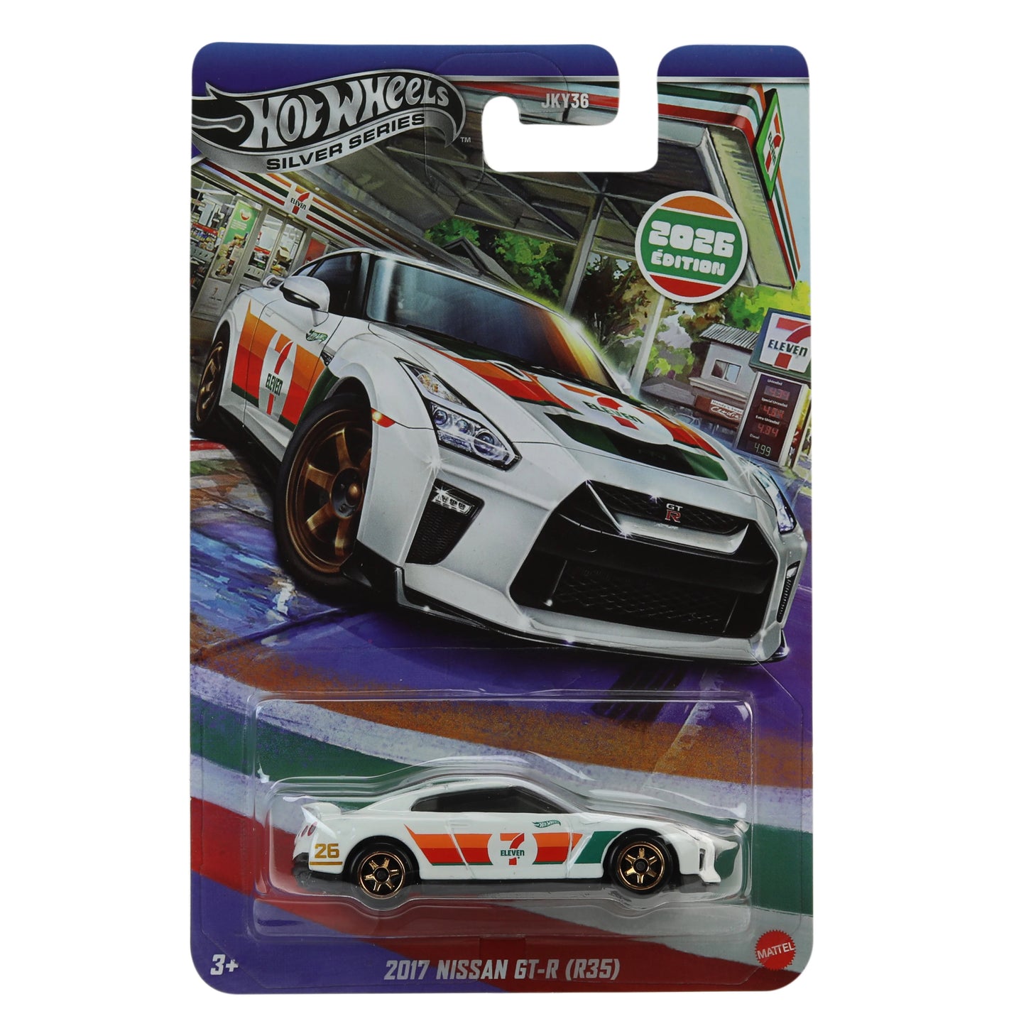Hot Wheels Silver Series 1:64 2017 Nissan GT-R R35 7 Eleven