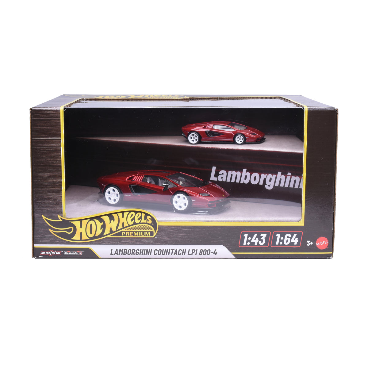 Hot Wheels 1:43 & 1:64 Dual Scale 2-Pack Lamborghini Countach LPI 800-4