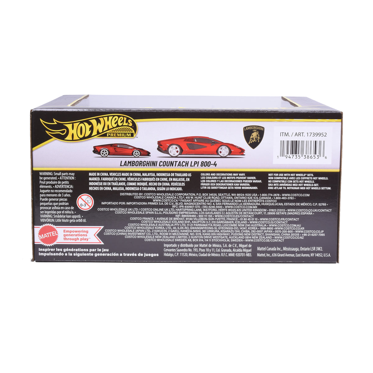 Hot Wheels 1:43 & 1:64 Dual Scale 2-Pack Lamborghini Countach LPI 800-4