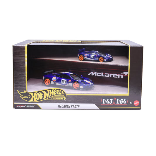 Hot Wheels 1:43 & 1:64 Dual Scale 2-Pack McLaren F1 GTR