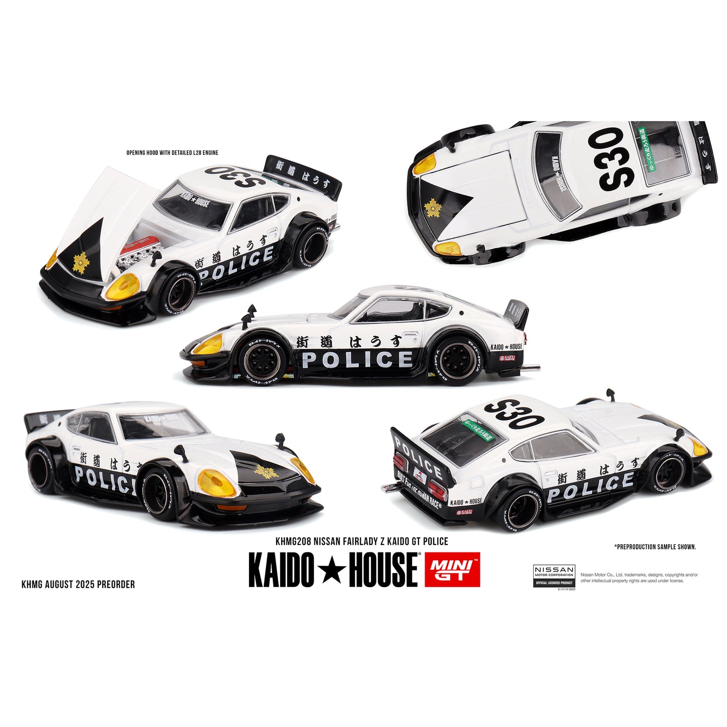 Kaido House 1:64 Nissan Fairlady Z Kaido GT Police KHMG208