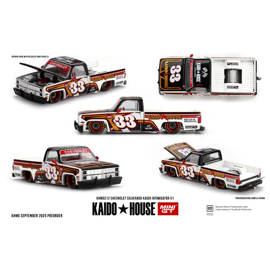 Kaido House 1:64 Chevrolet Silverado KAIDO Intimidator V1 White with Brown