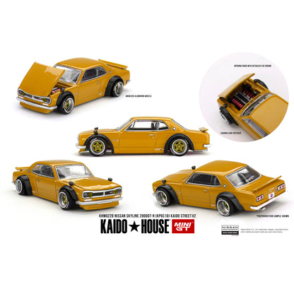 Kaido House 1:64 Nissan Skyline 2000 GT-R (KPGC10) Kaido Street V2 Yellow KHMG228