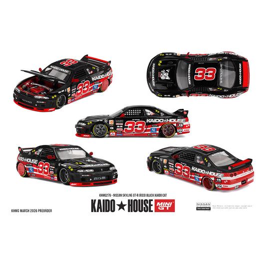 Kaido House 1:64 Nissan Skyline GT-R R33 Black Kaido Cat KHMG276