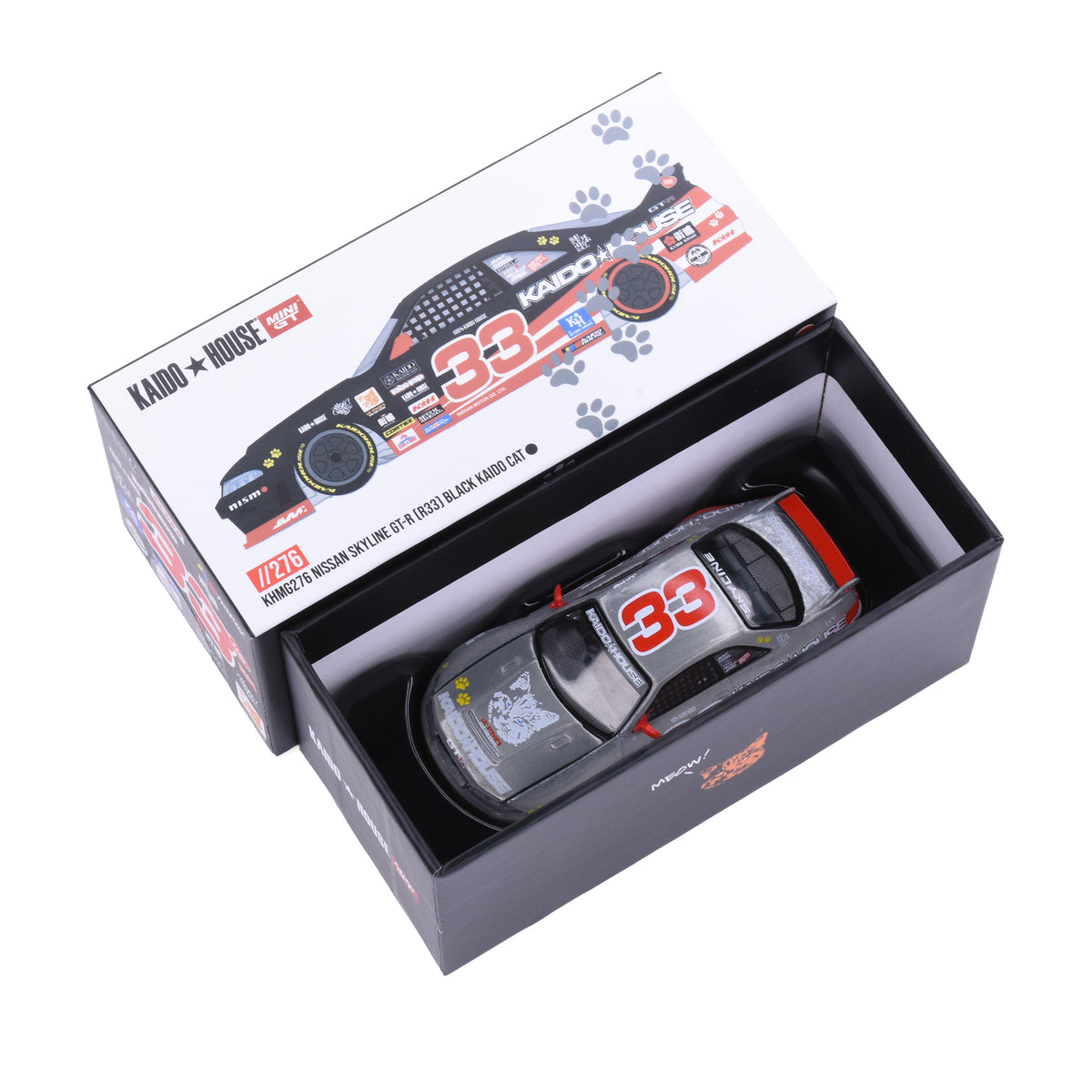 [CHASE] Kaido House 1:64 Nissan Skyline GT-R R33 Black Kaido Cat