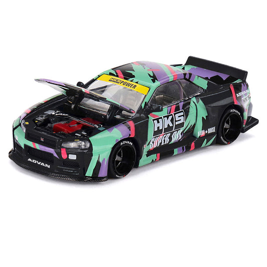 [PRE ORDER] Kaido House 1:64 Nissan Skyline GT-R R34 Kaido Works HKS KHMG280