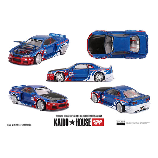 [PRE ORDER] Kaido House 1:64 Nissan Skyline GT-R R34 Kaido House Flames V1