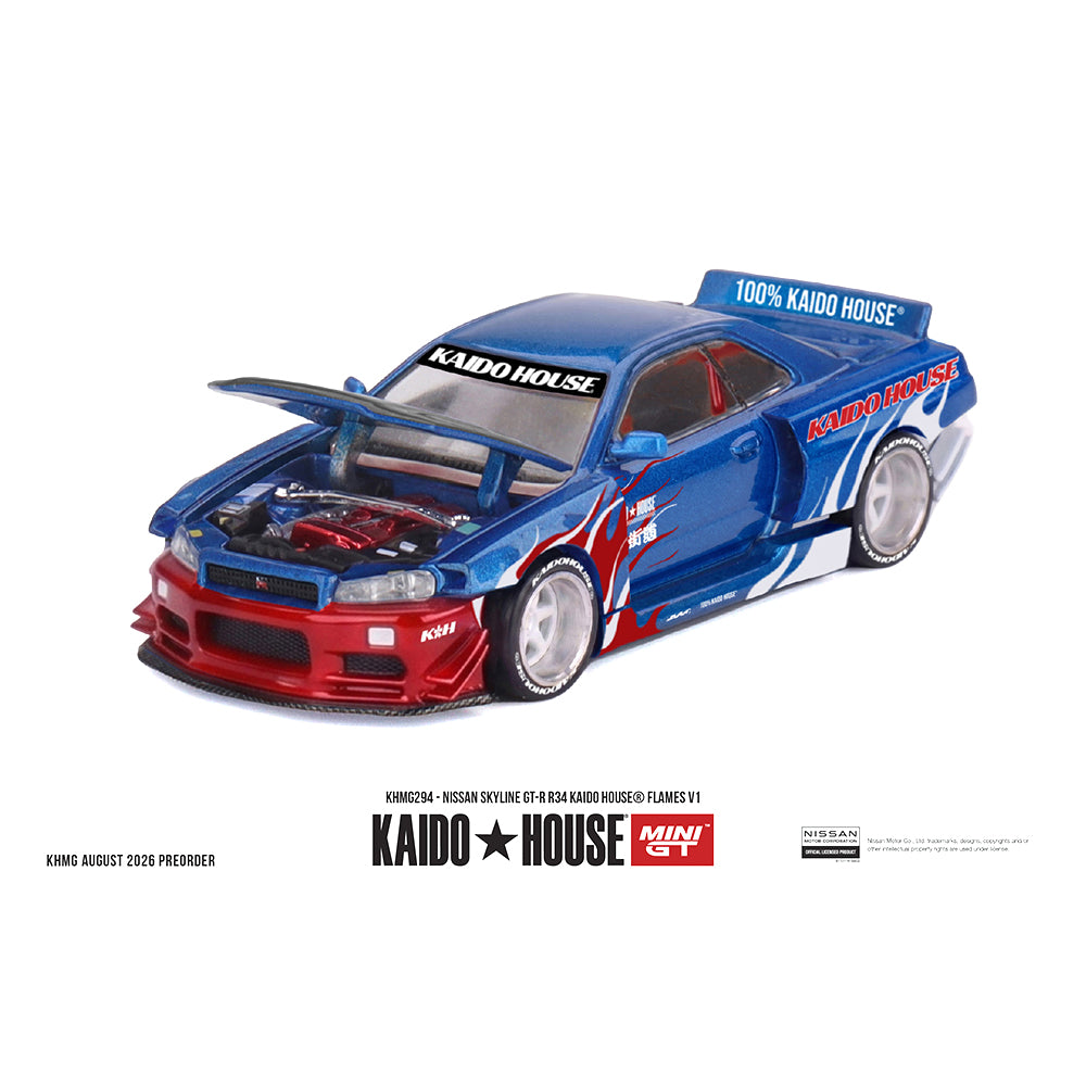 [PRE ORDER] Kaido House 1:64 Nissan Skyline GT-R R34 Kaido House Flames V1